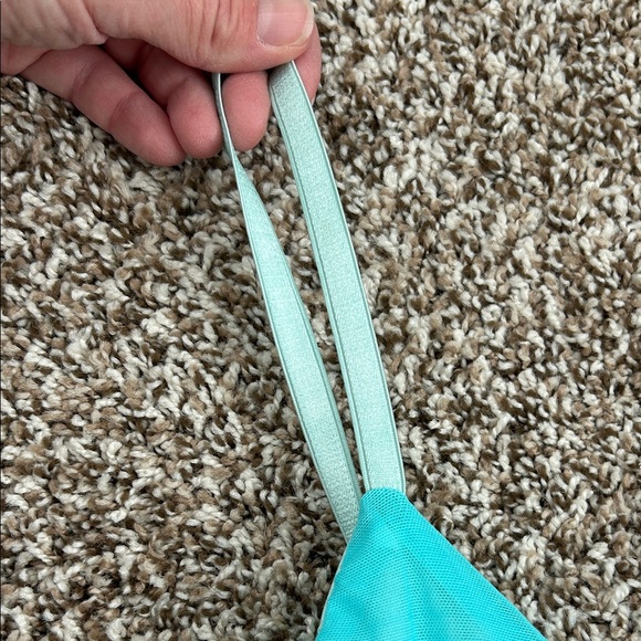 Vintage Necessary Objects Turquoise Faux Wrap Mesh Formal Midi Dress - Picture 11 of 15